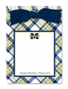 Michigan Collegiate Plaid Tear Away Pad with Bow