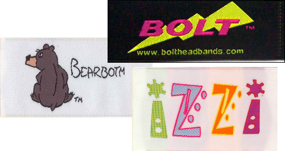 Custom Woven Clothing Labels, Tags, damask, muti-color, Personalized, fabric tags, fabric labels