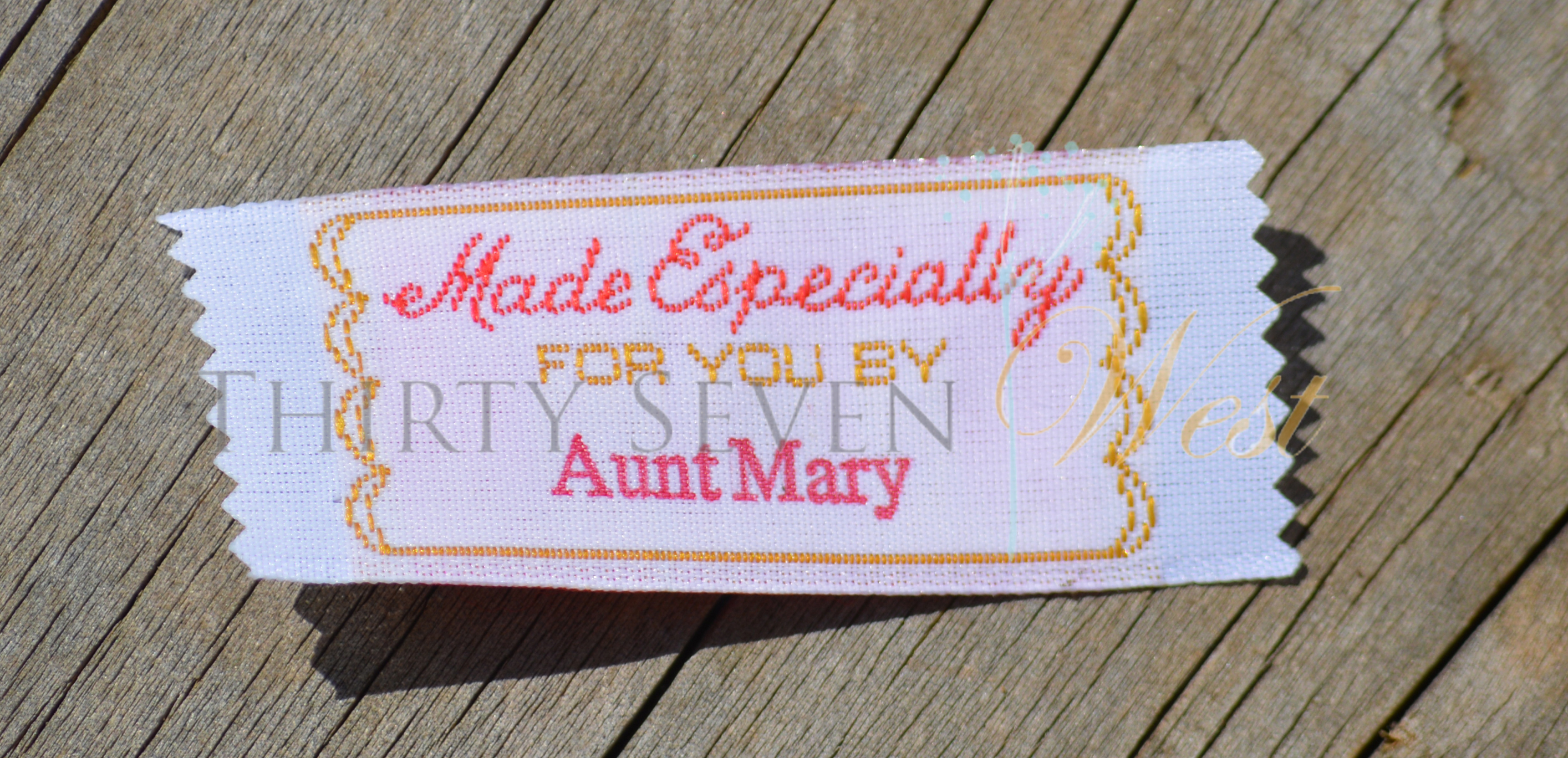 Made Especially for you by Woven Fabric Labels