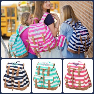 Campus Bag, striped Campus Bag, monogrammed Campus Bag, personalized, Campus Bag, backpack, monogrammed backpack, personalized backpack, striped backpack, pink, blue, mint, BLACK FRIDAY SALE