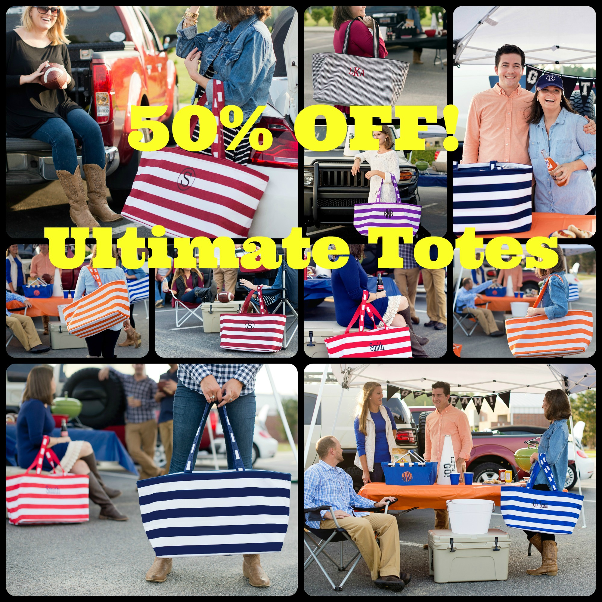 50% Off Ultimate Totes, farmers market tote, utility tote, striped tote, houndstooth tote bags, tote bags, striped tote bags,