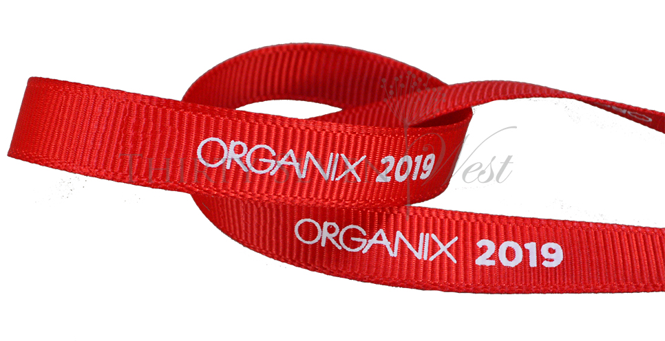 Grosgrain Ribbon, Custom Logo Ribbon, Printed Logo Ribbon, Branded Ribbon, white print on ribbon, ribbon with logo, Custom Branded Ribbon, Company Logo Ribbon, Business Logo RIbbon