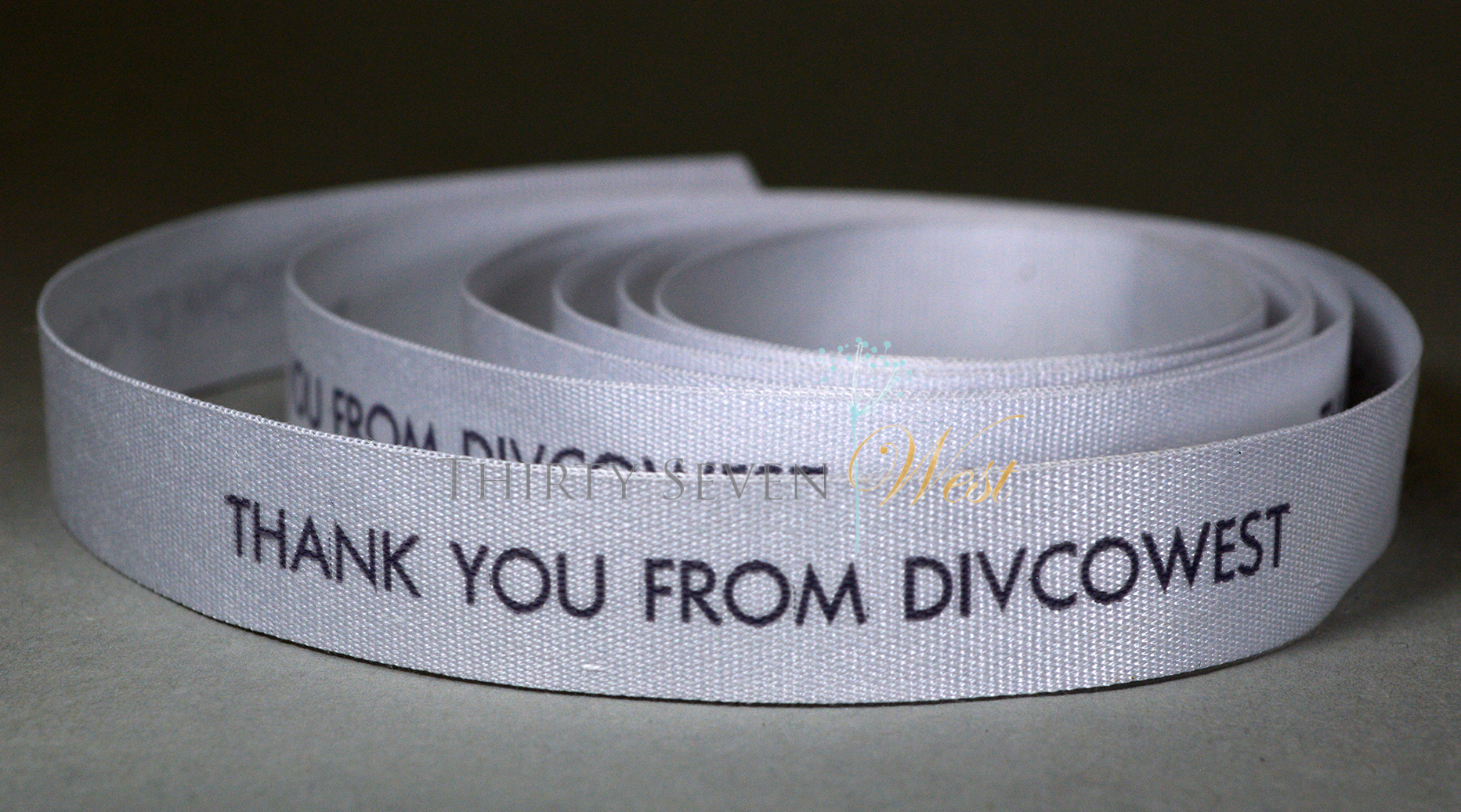 Ribbon, White texture Ribbon, Branding Ribbon, Personalized logo Ribbon, Customizable logo ribbon, Logo Ribbon, Printed Ribbon