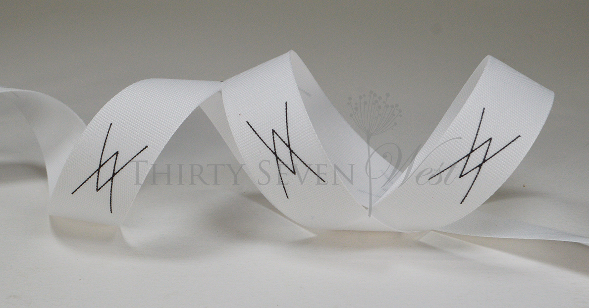 White Ribbon, Matte White Ribbon, Textured Ribbon, Custom Logo Ribbon, Promotional Ribbon, Branded Ribbon, Logo Ribbon, Customized Printed Ribbon Roll