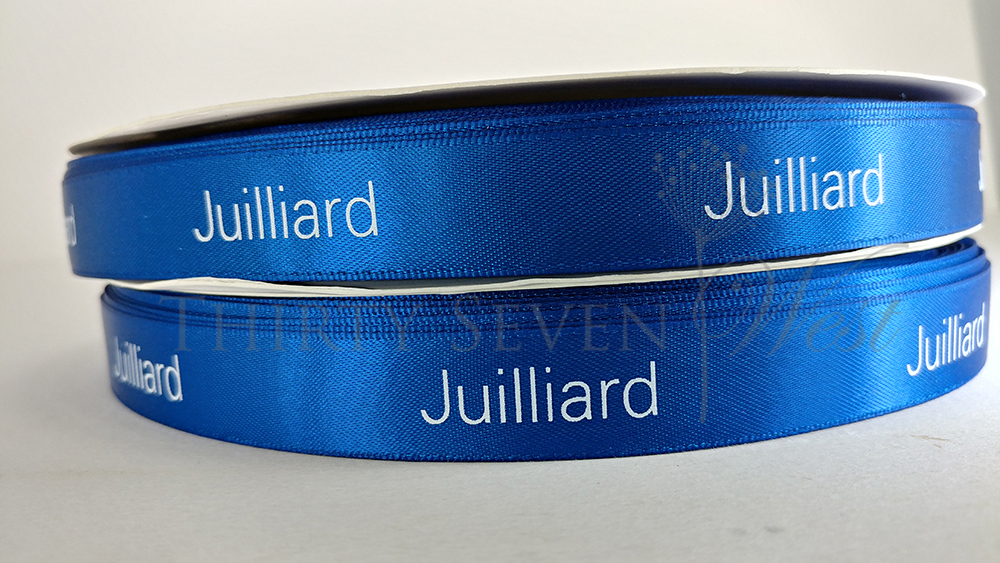Juilliard Custom Logo Ribbon, Custom Dyed Pantone Matching Ribbon Logo, Custom Printed PMS Ribbon