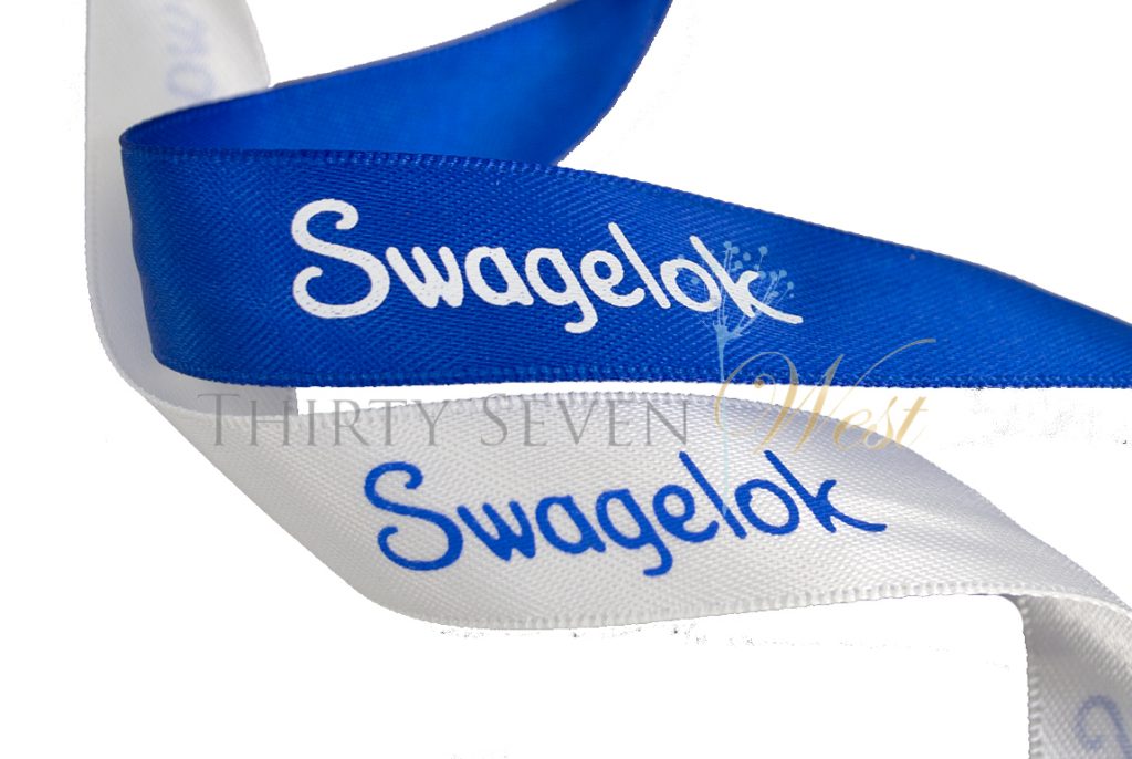 Swagelok Ribbon, Logo Ribbon, Satin Ribbon with Logo, Printed Ribbon, Personalized Ribbon, Custom Logo Ribbon, Business Logo Ribbon, Custom Printed Logo Ribbon, Custom ribbon, personalized printed ribbon, printed ribbon, logo ribbon, satin ribbon, corporate ribbon, custom logo ribbon, custom ribbon wholesale, Custom logo ribbon wholesale