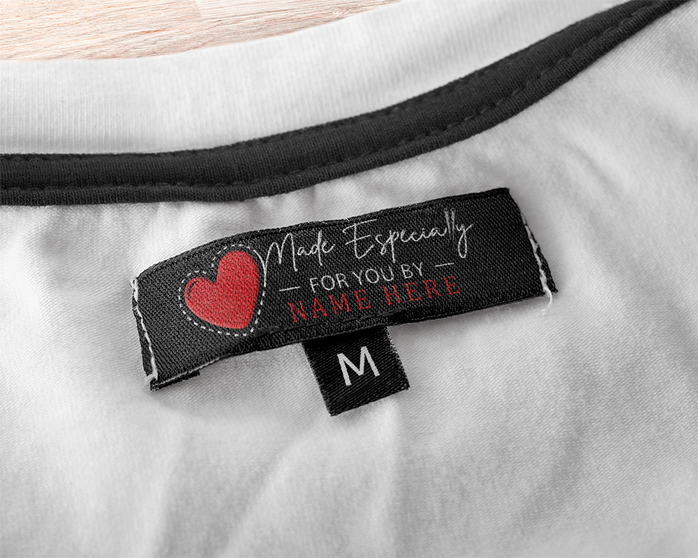 Made Especially for you by Label, personalized woven labels, fabric clothing labels, custom sewing labels