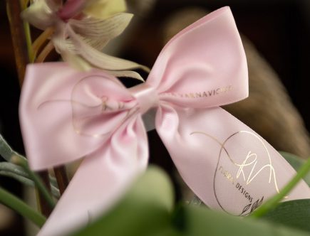 Custom Logo Bow, Customized Bows, Satin Ribbon Bow, Satin Ribbon bow with Company logo, custom logo bows, satin logo bows, branded bows