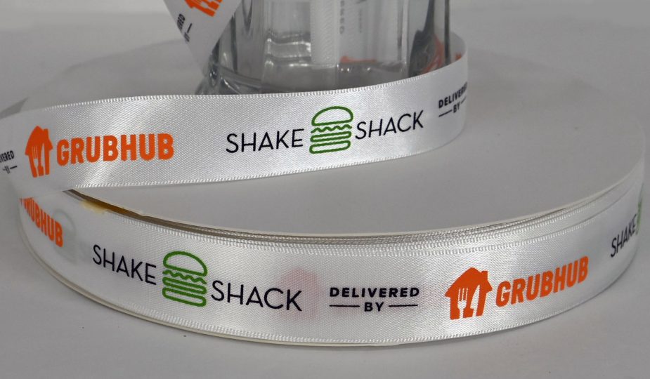 Custom Logo Ribbons, custom satin ribbon, satin logo ribbon, Pms matching ribbon, custom branding ribbon, pantone matching ribbon, corporate gifting ribbon, multi color logo ribbon 2