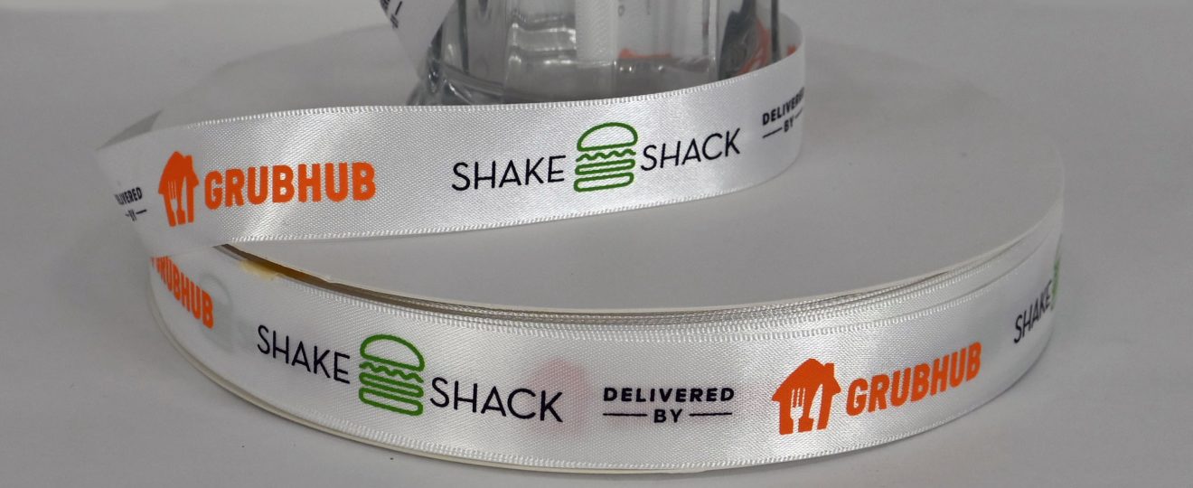 Custom Logo Ribbons, custom satin ribbon, satin logo ribbon, Pms matching ribbon, custom branding ribbon, pantone matching ribbon, corporate gifting ribbon, multi color logo ribbon 2