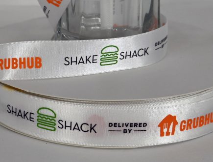 Custom Logo Ribbons, custom satin ribbon, satin logo ribbon, Pms matching ribbon, custom branding ribbon, pantone matching ribbon, corporate gifting ribbon, multi color logo ribbon 2