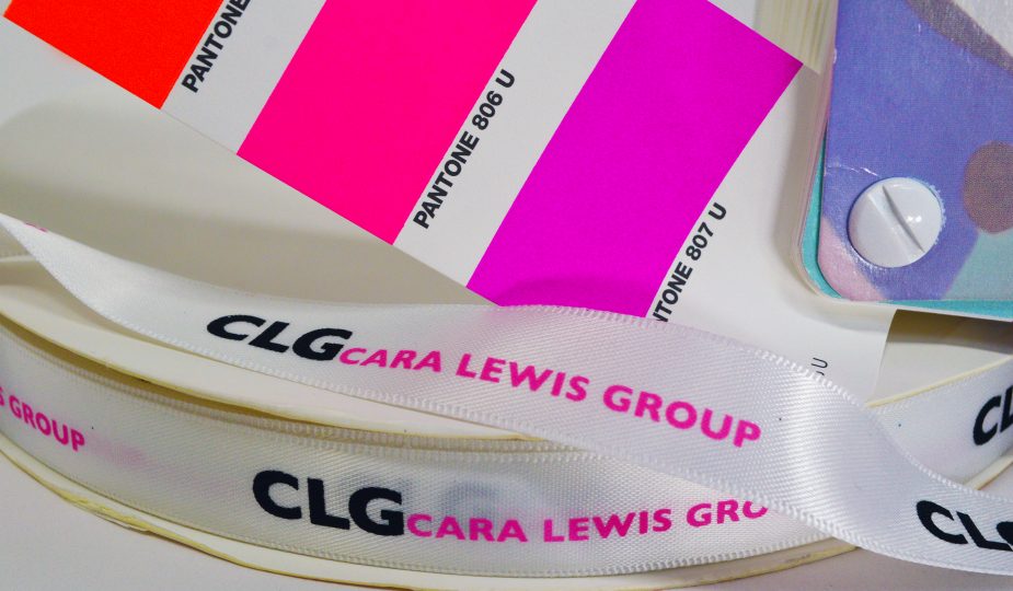 Multi Color Logo Ribbon, Full Color Logo Ribbon, 4 Color Logo Ribbon, Four Color Logo Ribbon, Pantone Color Logo Ribbon, PMS Color Logo Ribbon, Multi Color Custom Ribbon, Cara Lewis Group