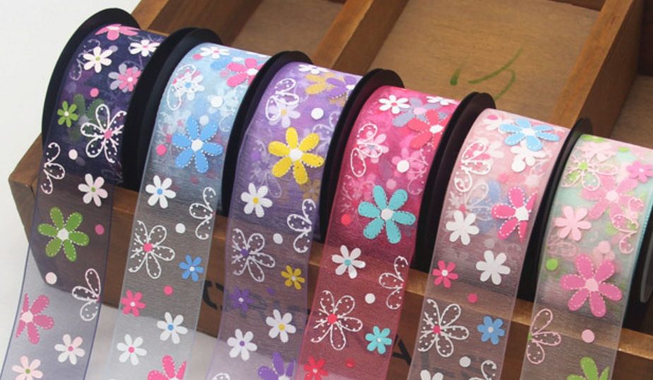 Organza Ribbon, Sheer Ribbon, Custom logo ribbon, colorful ribbon, event ribbon, flower ribbon