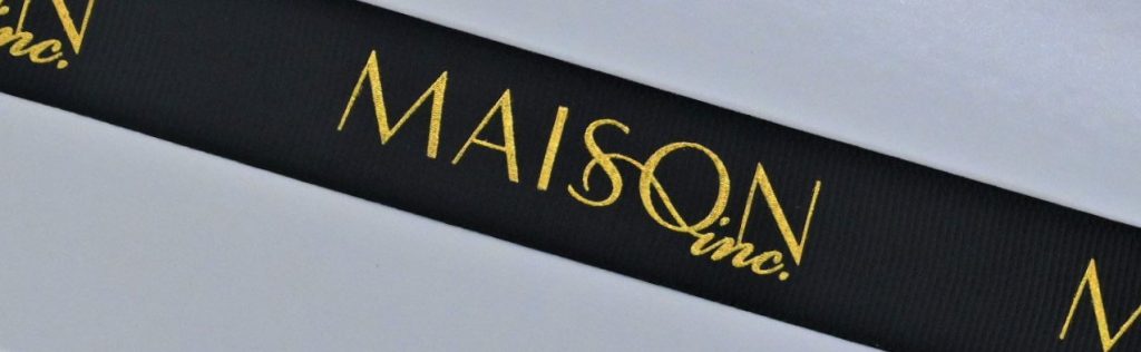 custom logo ribbon, custom grosgrain ribbon, textured ribbon, matte ribbon, branding ribbon, pantone matched ribbon, corportate logo ribbon