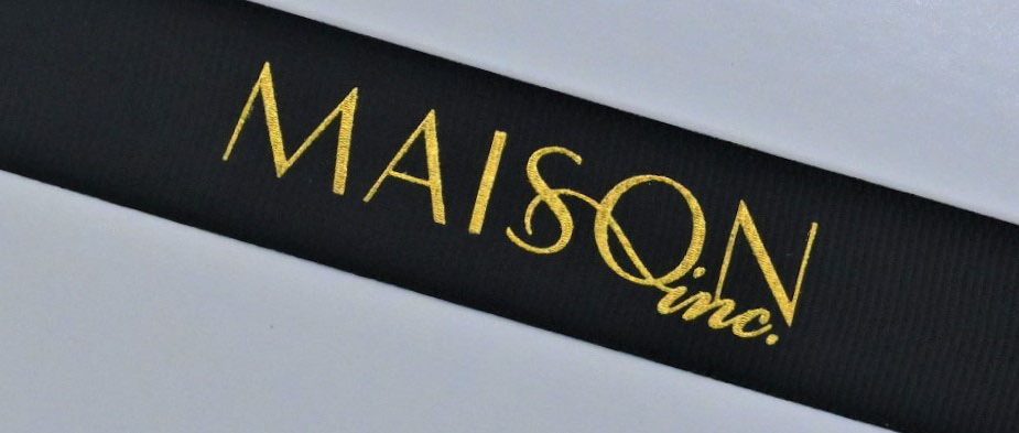 custom logo ribbon, custom grosgrain ribbon, textured ribbon, matte ribbon, branding ribbon, pantone matched ribbon, corportate logo ribbon