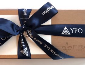 custom logo ribbons, logo on ribbons, high quality ribbons, corporate gifting, branding ribbon, pantone matching ribbon, custom ribbon, PMS matching ribbon, satin logo ribbon, company branding