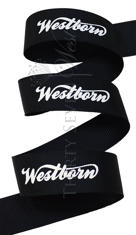 custom logo ribbon, custom grosgrain ribbon, custom branded ribbon, company logo ribbon, corporate logo ribbon
