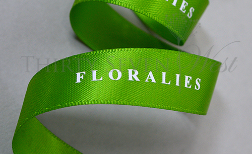 custom satin ribbon, custom logo ribbon, Pantone matching logo ribbon, company branding ribbon, event ribbon, branded ribbon