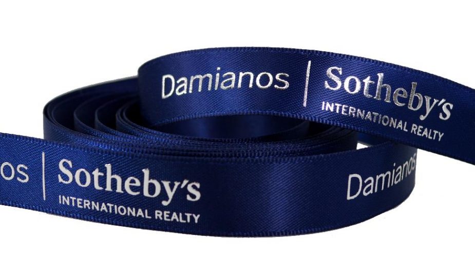 satin logo ribbon, custom logo ribbon, promotional ribbon, ribbon printed with comapny logo, ribbon with logo, custom branded ribbon, corporate logo ribbon