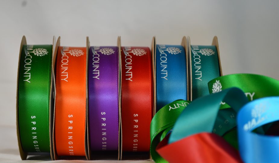 Custom Logo Ribbon, Pantone matching ribbon, pms matching ribbon, company branding ribbon