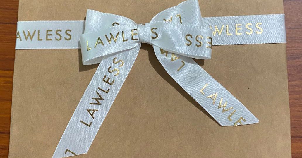 Custom logo ribbon, custom logo bows, custom bows with logo, company branding bows, logo gift wrap bows, custom premade bows, custom gift bows
