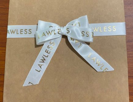 Custom logo ribbon, custom logo bows, custom bows with logo, company branding bows, logo gift wrap bows, custom premade bows, custom gift bows