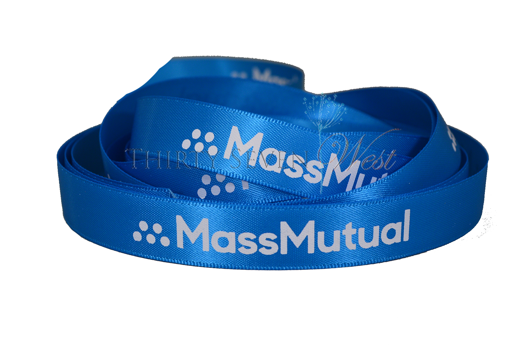 Mass Mutual Ribbon, Custom Logo Ribbon, Custom Ribbon, Logo Ribbon, Custom Satin Ribbon, Custom Printed Ribbon