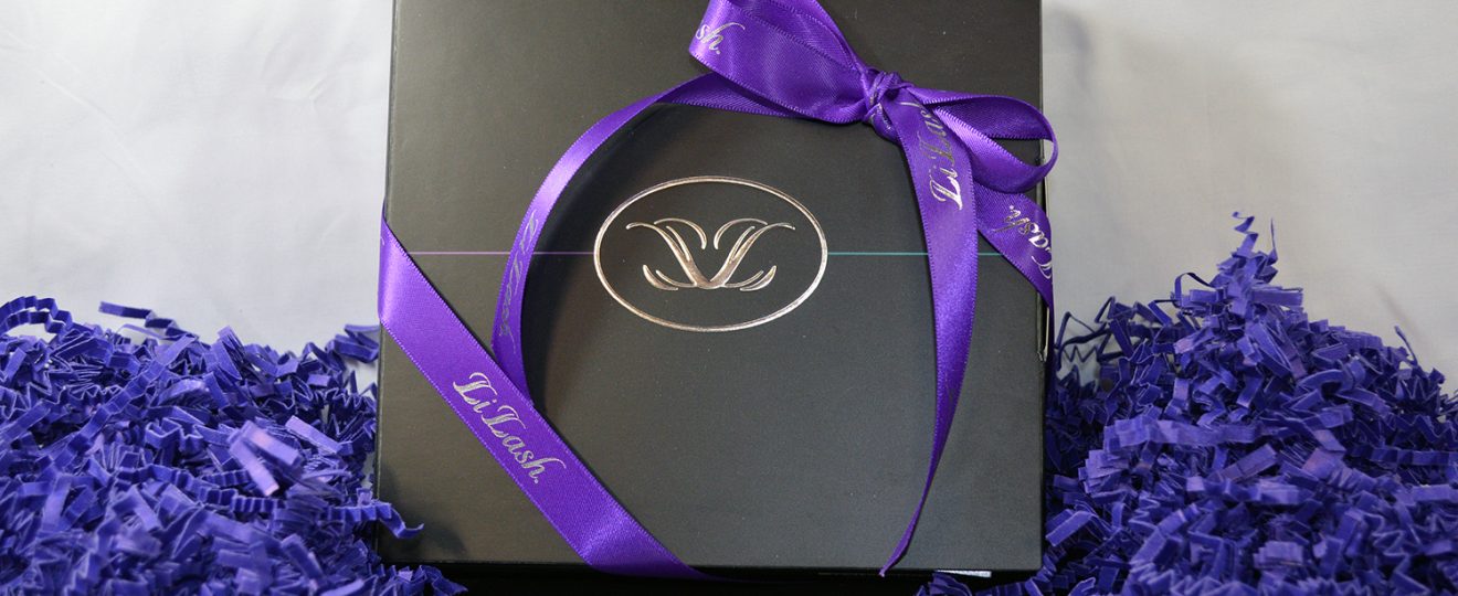 Purple pms matching packaging ribbon for boxes and bags