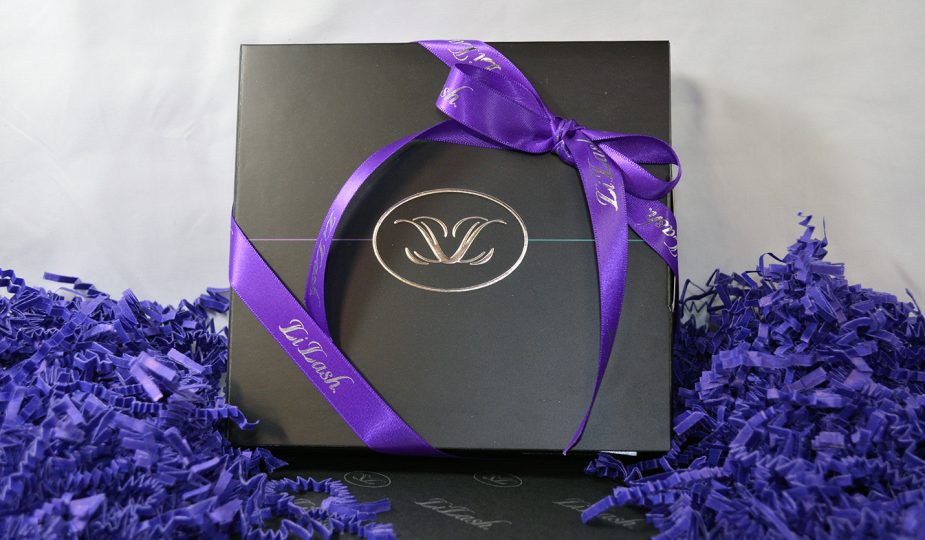 Purple pms matching packaging ribbon for boxes and bags