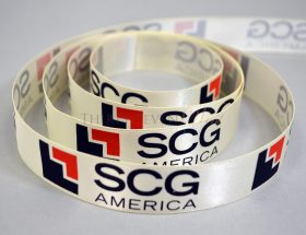 Two Color Ribbon, Full Color ribbon, printed Ribbon, custom Logo Ribbon, Logo Ribbon, Satin PMS_ Color Ribbon, Customized Logo Ribbon