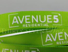 custom logo ribbon, custom grosgrain ribbon, Pantone matching ribbon, custom printed logo ribbon, custom ribbon, company logo ribbon, branding ribbon