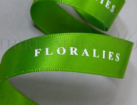 custom satin ribbon, custom logo ribbon, Pantone matching logo ribbon, company branding ribbon, event ribbon, branded ribbon