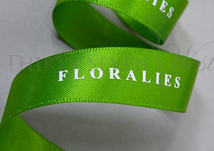 custom satin ribbon, custom logo ribbon, Pantone matching logo ribbon, company branding ribbon, event ribbon, branded ribbon