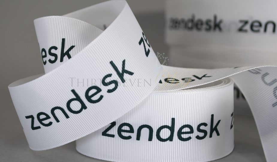 grosgrain custom logo ribbon, grosgrain ribbon with custom printing, custom logo ribbon, custom branded ribbon, logo ribbon, custom event ribbon, promotional ribbon