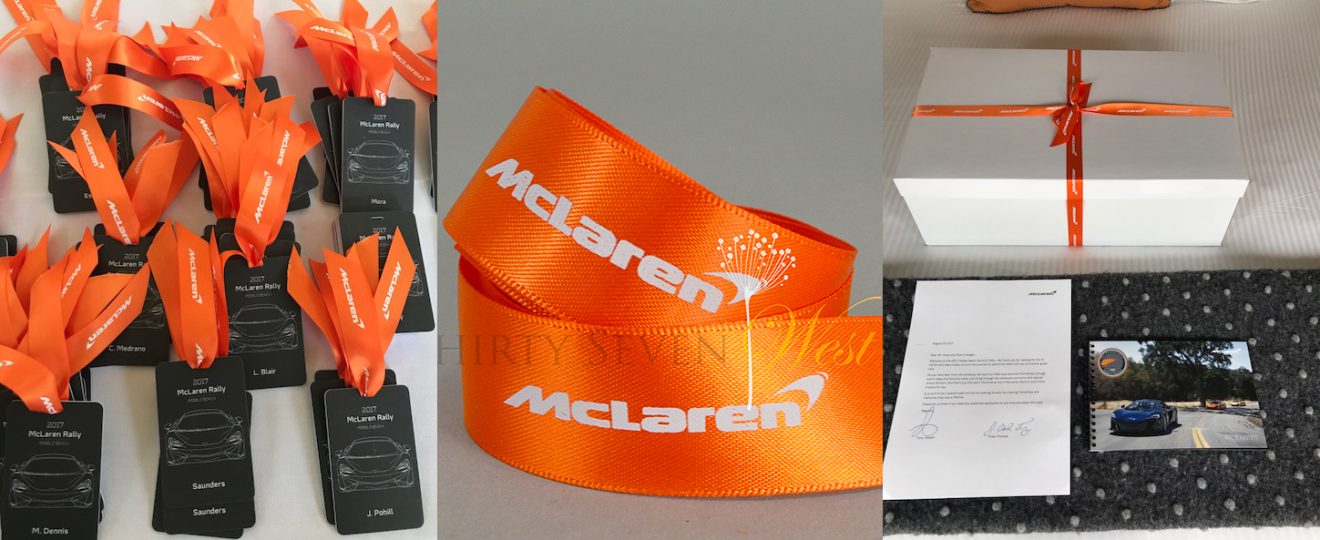 McLaren Custom Logo Pantone Matched Ribbon, PMS Matching Ribbon, Custom Color Ribbon, Custom Logo Ribbon, Pantone Matching Ribbon, Event Packaging