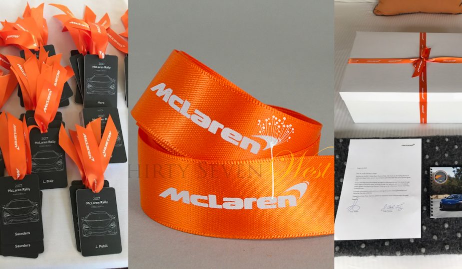 McLaren Custom Logo Pantone Matched Ribbon, PMS Matching Ribbon, Custom Color Ribbon, Custom Logo Ribbon, Pantone Matching Ribbon, Event Packaging