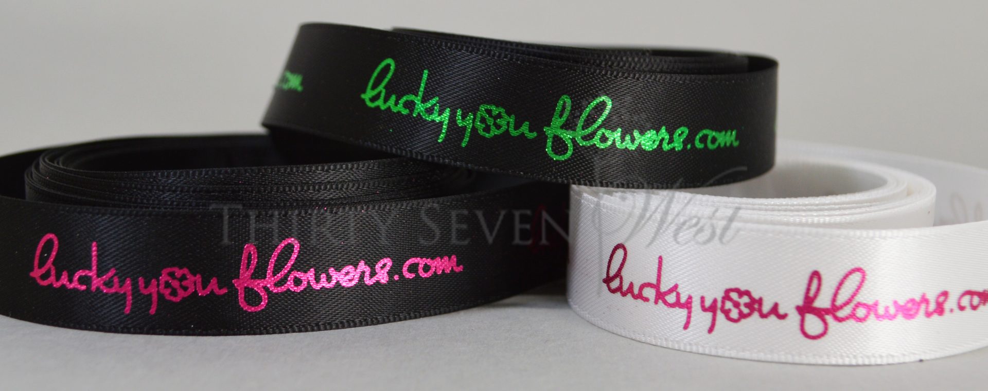 custom logo ribbon, custom satin ribbon, custom gift ribbon, corporate gift ribbon, logo on ribbon