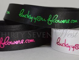 custom logo ribbon, custom satin ribbon, custom gift ribbon, corporate gift ribbon, logo on ribbon