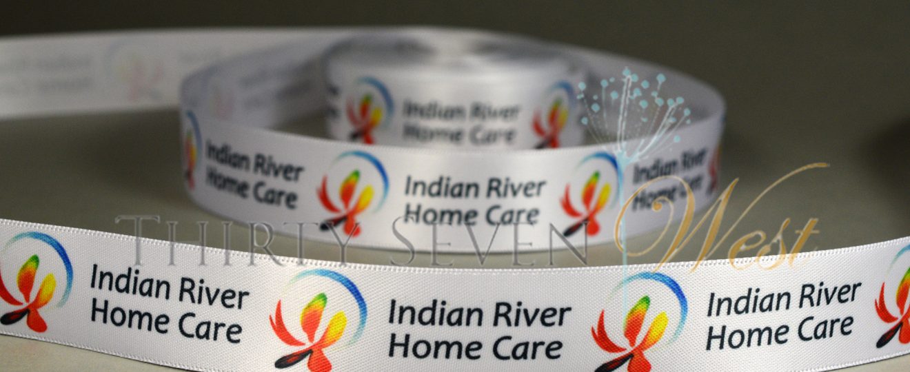 custom ribbon with logo, watercolor ribbon, full color printed ribbon, ribbon printed with multi colors, custom logo ribbon