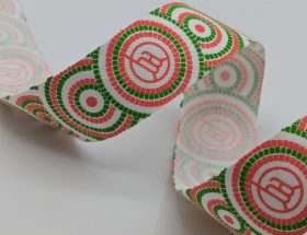 custom branded cotton ribbon, custom logo ribbon, custom cotton ribbon, natural cotton ribbon, cotton ribbon with logo