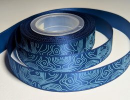 custom branded ribbon, custom satin ribbon, satin ribbon with pattern, continuous printed ribbon, custom designed ribbon