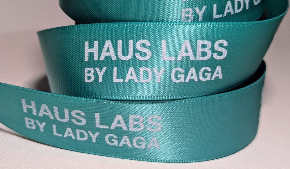 custom branding ribbon, custom logo ribbon, custom satin ribbon, custom branded ribbon, custom even ribbon