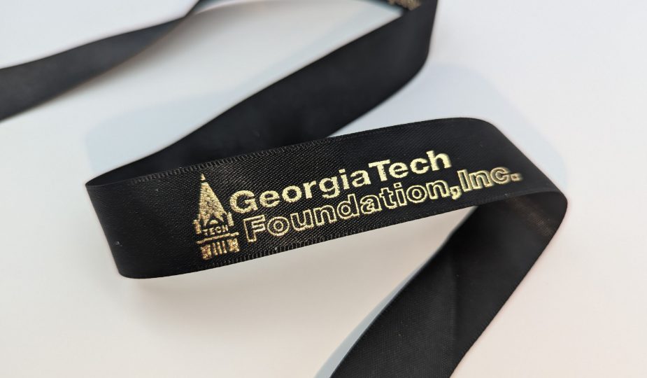 custom business ribbon, custom logo ribbon, satin logo ribbon, custom satin ribbon, universtiy ribbon, custom ribbon
