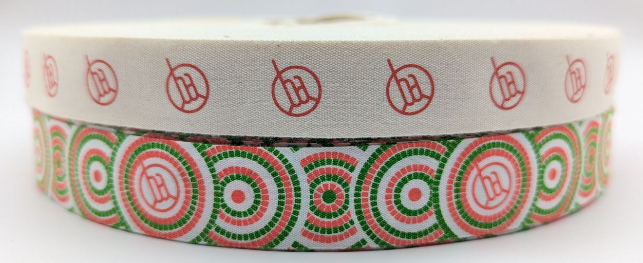 custom cotton ribbon, custom logo ribbon, printed cotton ribbon, cotton printed event ribbon, eco friendly ribbon with logo