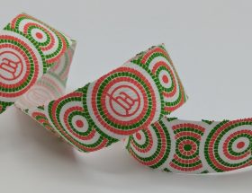 custom cotton ribbon, custom printed cotton ribbon, custom designed cotton ribbon, holiday cotton ribbon, cotton holiday gift ribbon