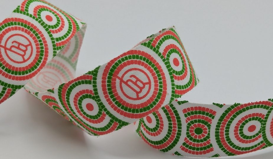 custom cotton ribbon, custom printed cotton ribbon, custom designed cotton ribbon, holiday cotton ribbon, cotton holiday gift ribbon