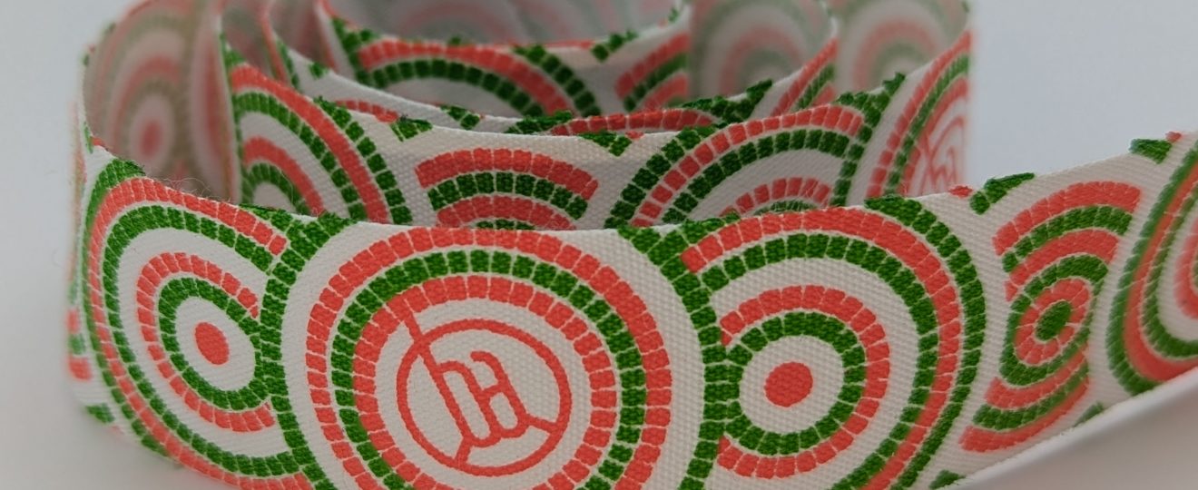 custom cotton ribbon, printed cotton ribbon, custom designed cotton ribbon, eco friendly printed ribbon, holiday cotton ribbon