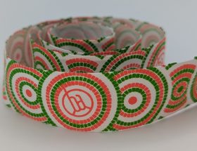 custom cotton ribbon, printed cotton ribbon, custom designed cotton ribbon, eco friendly printed ribbon, holiday cotton ribbon