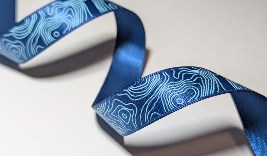 custom design ribbon, ribbon with continuous design, custom pattern ribbon, Pantone matching ribbon, custom satin ribbon