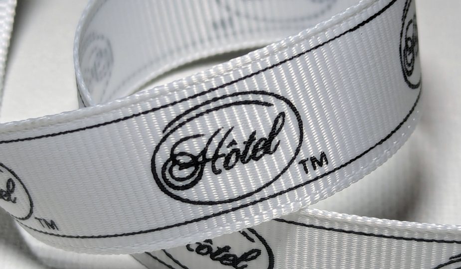 custom grosgrain ribbon, custom logo grosgrain ribbon, grosgrain ribbon with logo, custom logo ribbon, logo on grosgrain ribbon